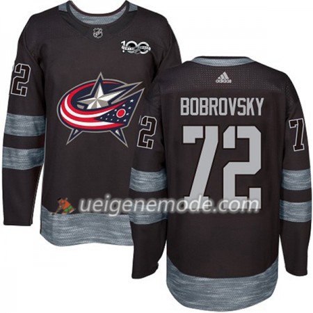 Herren Eishockey Blue Jackets Trikot Sergei Bobrovsky 72 1917-2017 100th Anniversary Adidas Schwarz Authentic